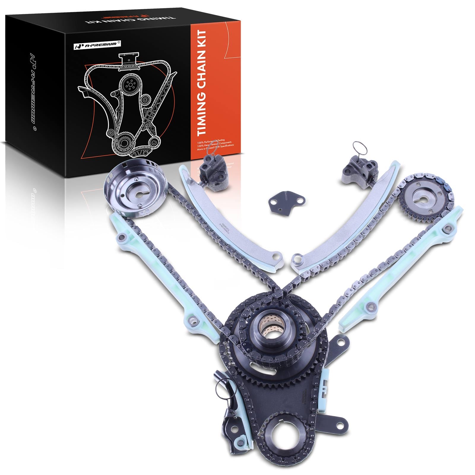 A-Premium Engine Timing Chain Kit W/Sprocket & Tensioner & Guide Compatible with Dodge Dakota 2000-2001, Durango 2000-2002, Ram 1500 2002 & Jeep Grand