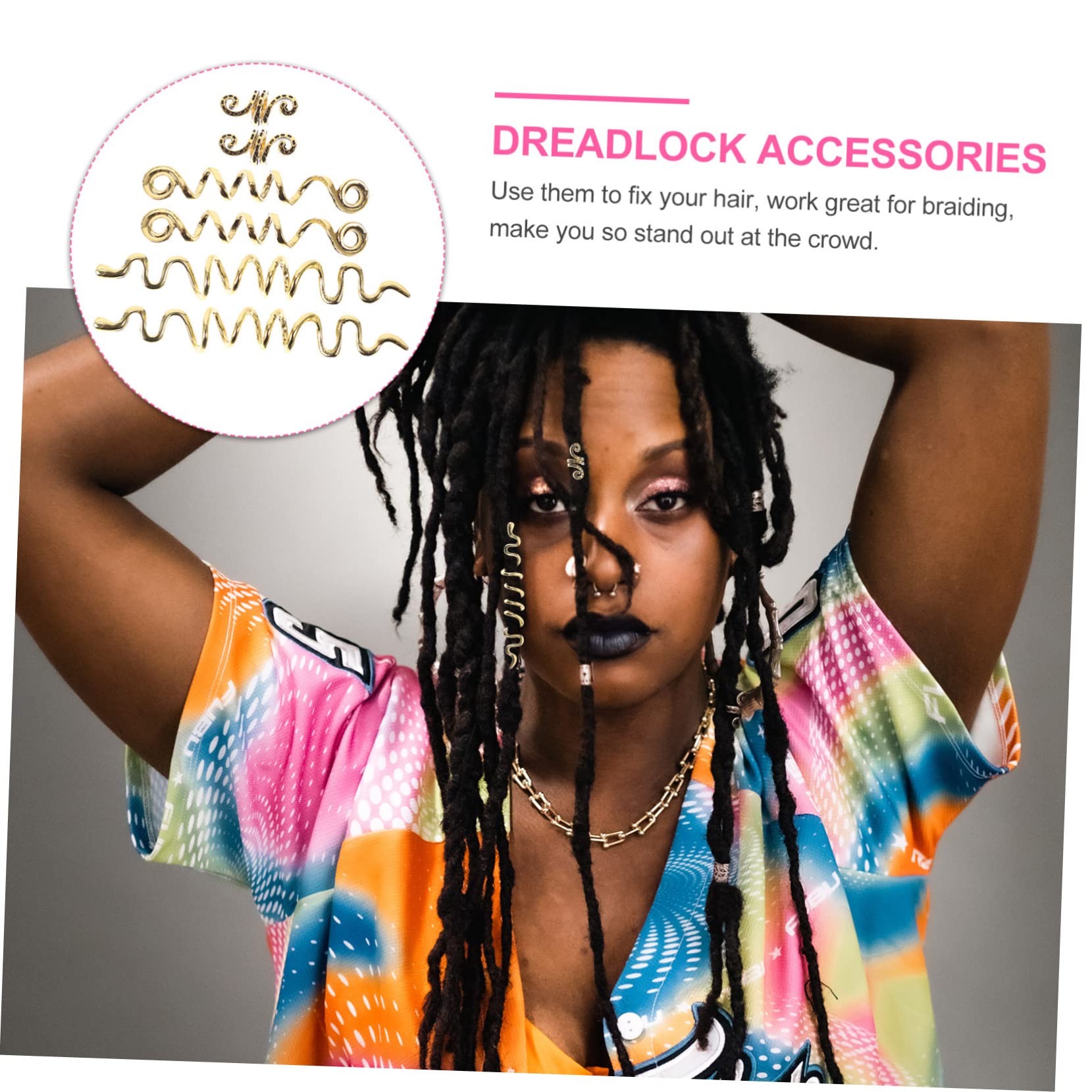 30 Piezas Rastas Africanas Señora Partes Pinzas De Pelo De Metal Para Mujer Encantos De Trenza Clips De Decoración De Colgantes De Pelo Puños De Pelo Aleación Colocar Tejer Perder