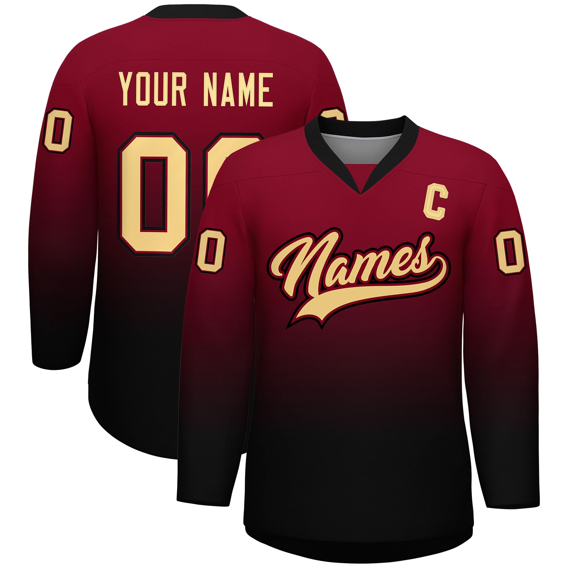 KXK Personalized V-Neck Hockey Jerseys for Men Youth,Custom Hockey Uniform Stitched or Printed Name Number Logo