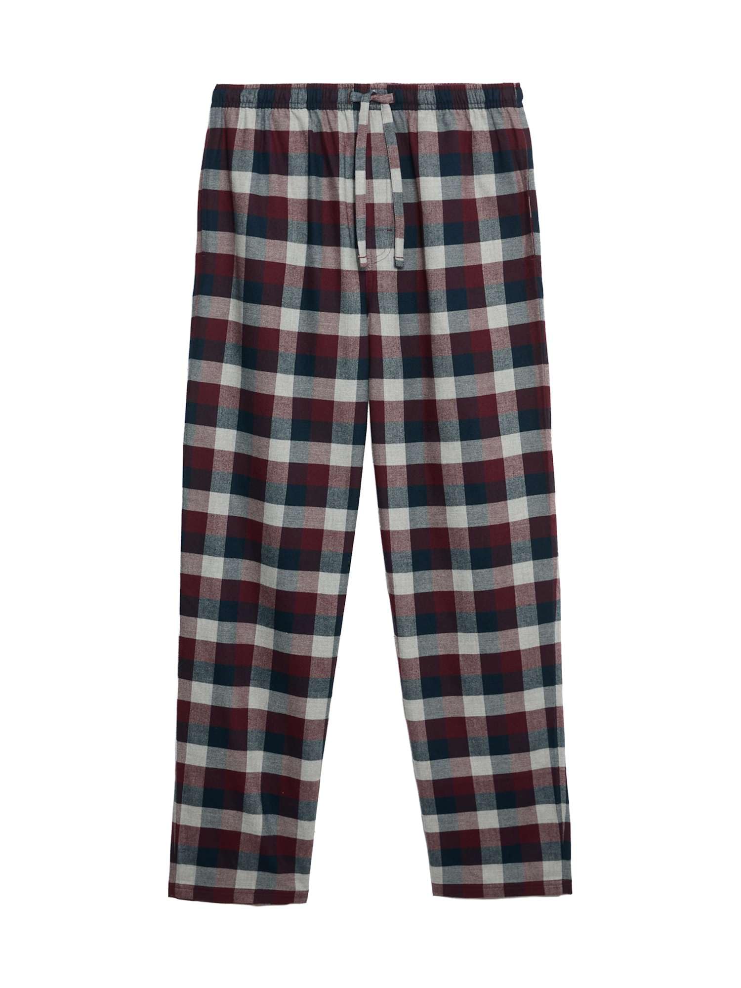 Marks & Spencer Conjunto de Pijama de Algodón Afelpado para Hombre, Ajuste Normal, Cintura con Cordón, con Bolsillos