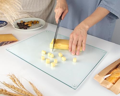 Miniatura 8 de Tabla de cortar de vidrio Kitchenville 16"x12" Protector de encimera de vidrio templado para cocina - Duradero - Resistente a los arañazos, a prueba