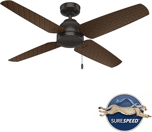 Miniatura 7 de Hunter Sunnyvale Ventilador de techo para interiores y exteriores con control de cadena de tracción, 52 pulgadas, bronce