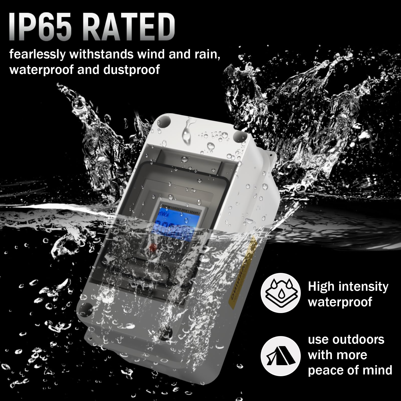 Mobiler Digitaler Stromzähler mit Reset, 230V 60A Mobile Meter Intelligenter CEE Outdoor KWH Messgerät IP65 Wasserdichtem Gehäuse für Wohnmobile Elektrofahrzeuge Steckdosen