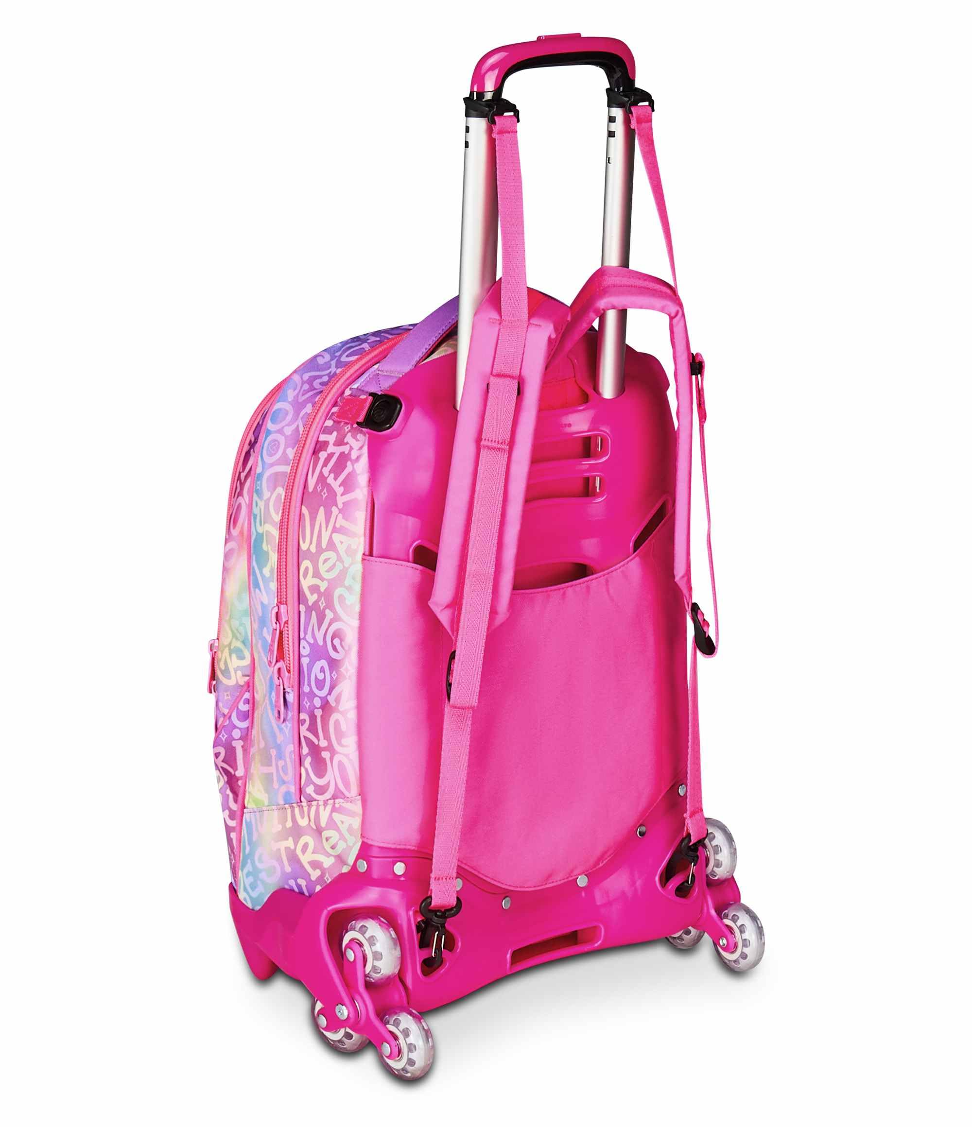 SJ GANG STYLE JAM GANG Trolley Scuola Jack 3 Ruote, Lilla, 3 in 1, Zaino Triplo Uso con Carrello Sganciabile, 33 L, Zaino Scuola Elementare, Zaino Bambina