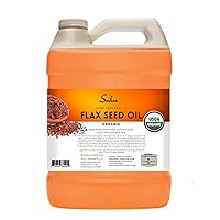 Vista 1 de Aceite de semilla de lino orgánico extra virgen 100% puro sin refinar (64 oz)