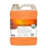 SULU ORGANICS 100% Pure Organic Extra Virgin Unrefined Flax Seed Oil 1 Gallon (128 FL.OZ)