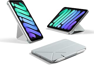 PITAKA for iPad mini 7 Case A17 Pro (2024), Compatible with iPad mini 7 (2024) /iPad mini 6 (2021), Portrait/Landscape Magnetic Case with Pencil Holder, 4 Standing Angles and - Light Blue