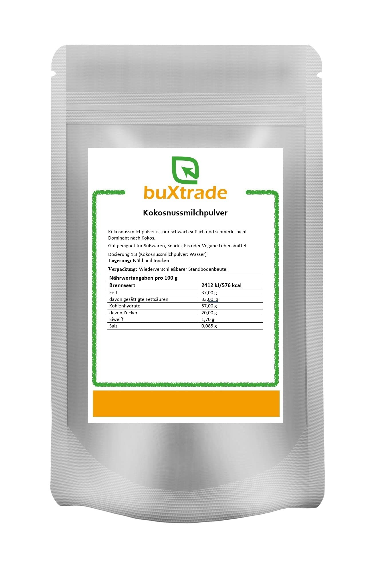 5 kg Kokosnussmilchpulver | Vegan | Gluten & Laktosefrei | Kokosaroma | Buxtrade