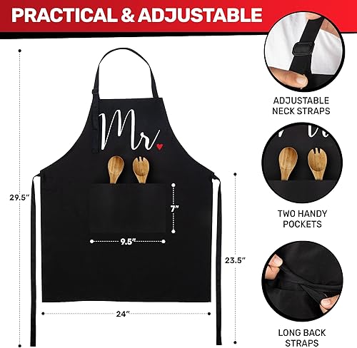 Miniatura 5 de Prazoli - Delantales para él y ella, regalo de compromiso para parejas, lindo regalo de despedida de soltera, aniversario, artículos de registro de