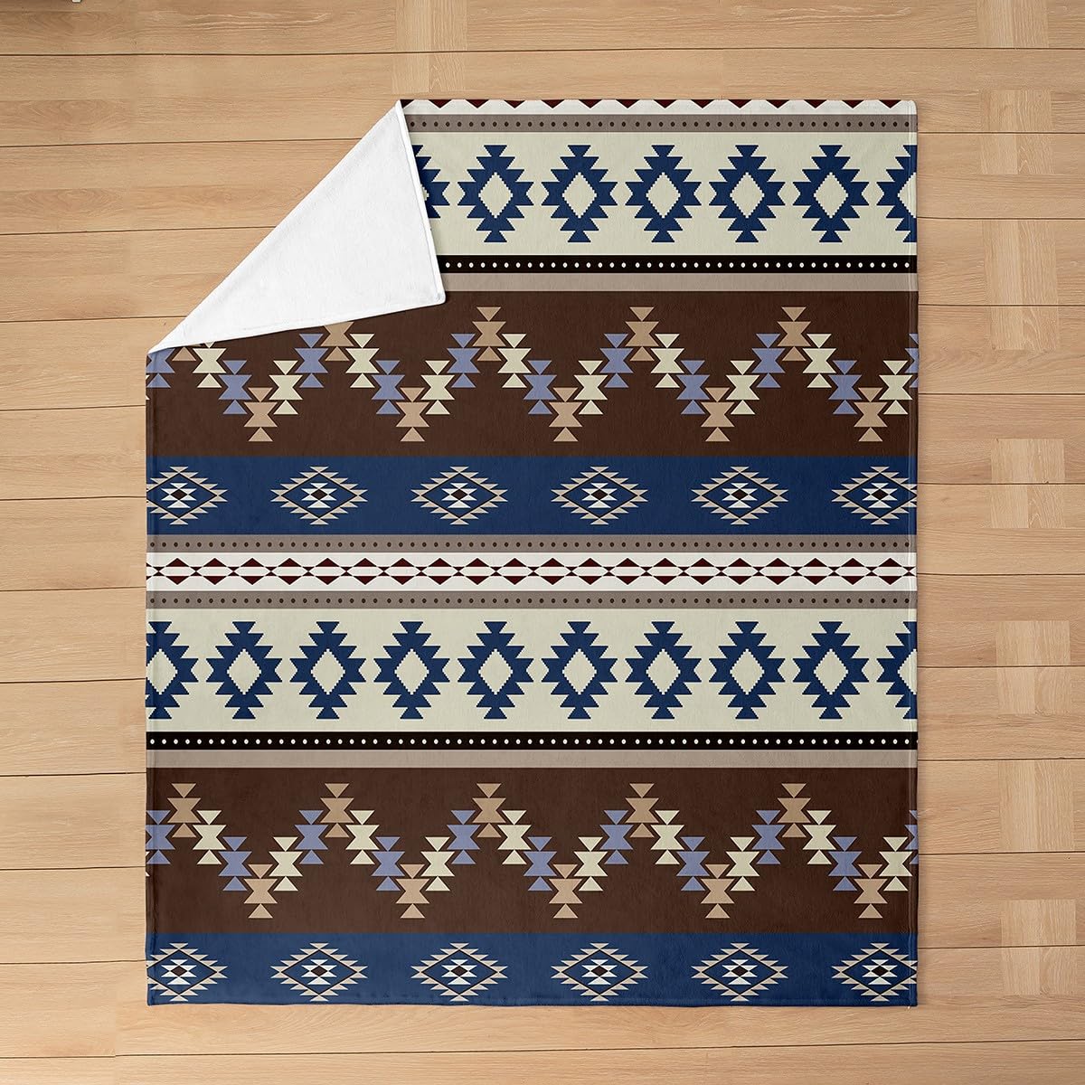 MACEVIA Coperta In Flanella Bohémien Azteca Con Nappe – Morbida E Accogliente, 127x152 Cm, Beige - 3