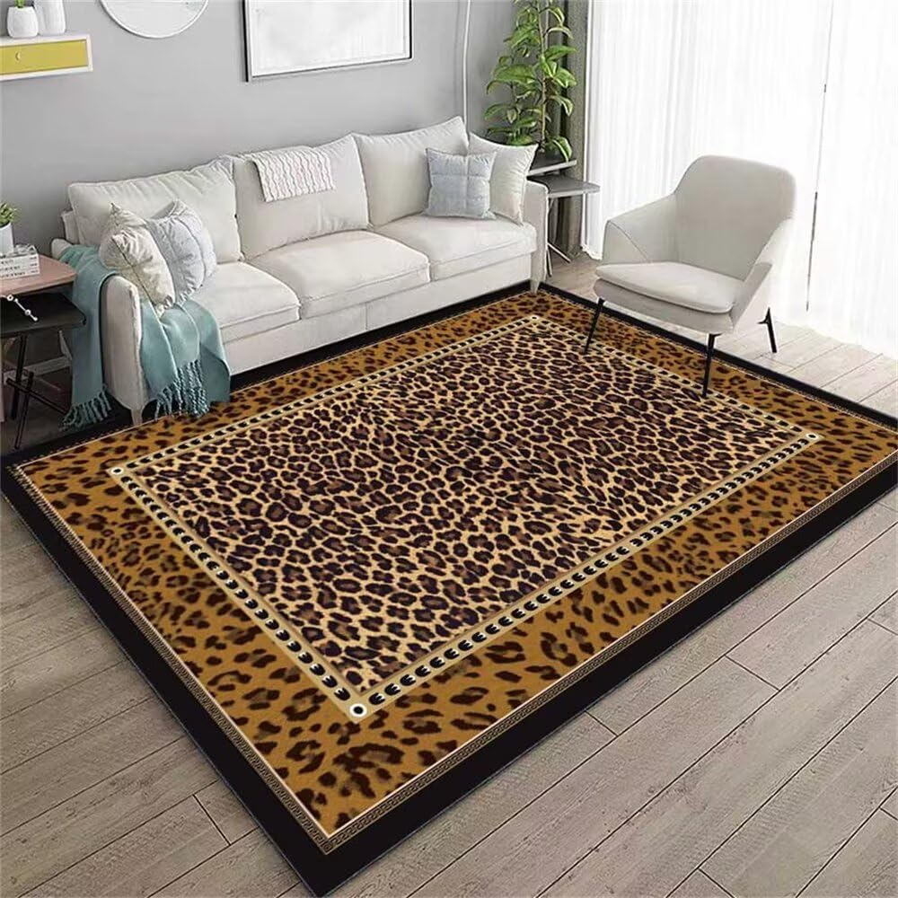 Tapis lavable 60x120cm anti-dérapant marron vintage pour chambre d'enfant