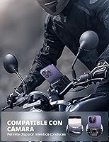 Vista 2 de Lamicall - Soporte para teléfono de motocicleta [Compatible con cámara] [Bloqueo de 1s] Abrazadera para manubrio de bicicleta, clip para teléfono