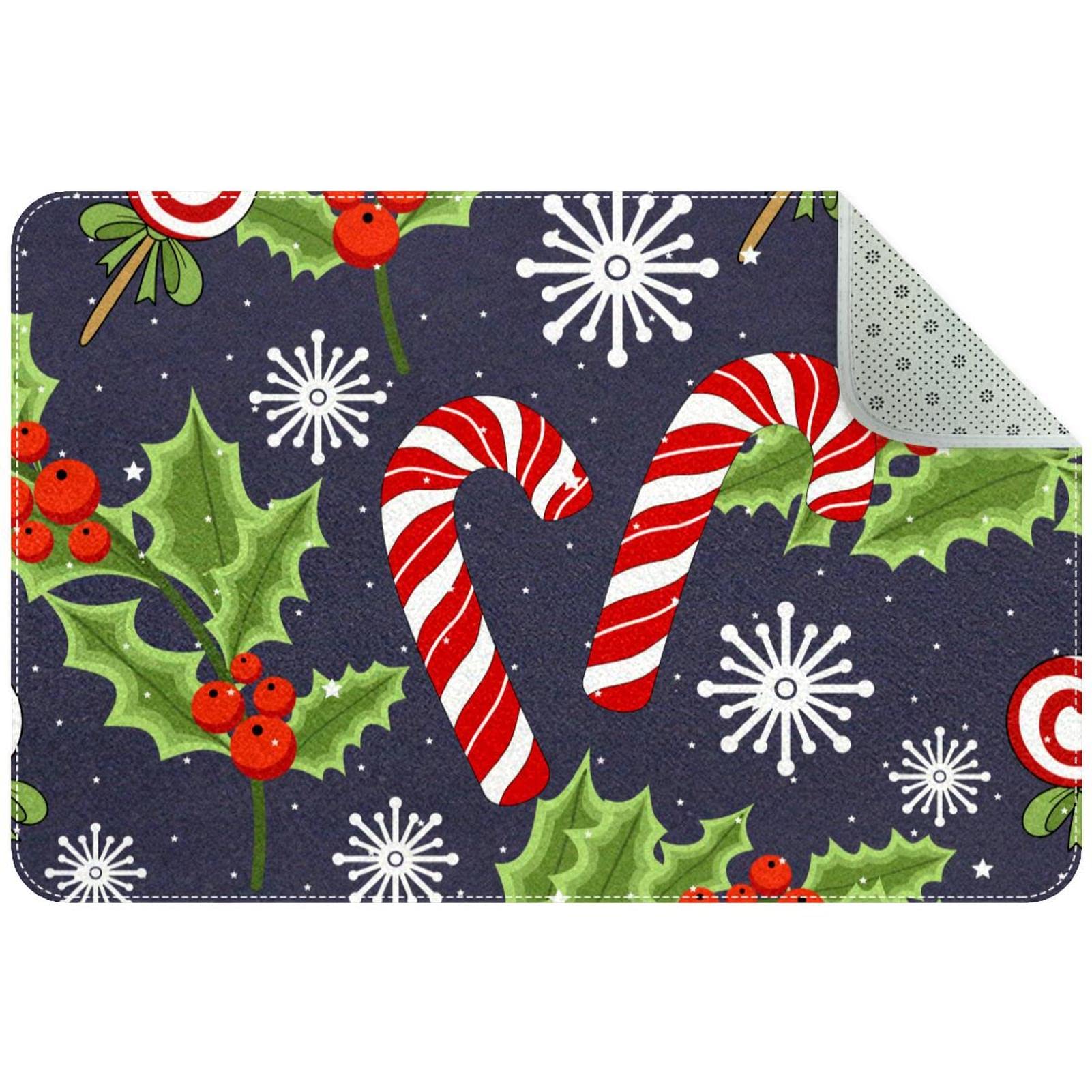 Tapis de Noël pour porte d'entrée lavable éliminant la boue avec douceur