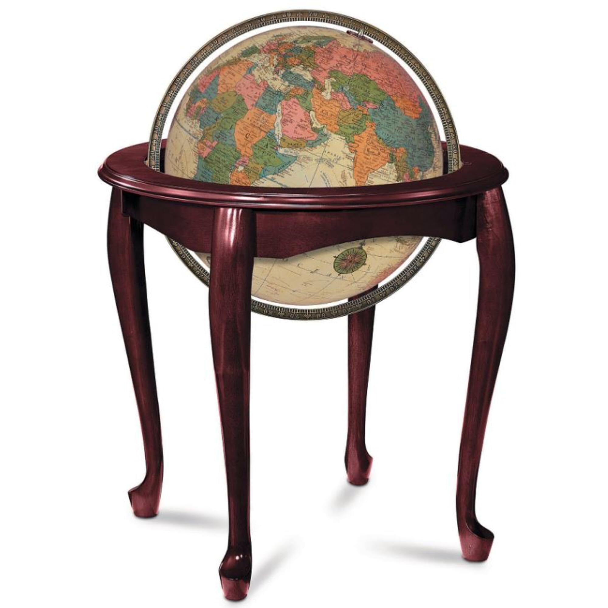 Replogle Globes Illuminated Queen Anne Globe, Large, Off- White