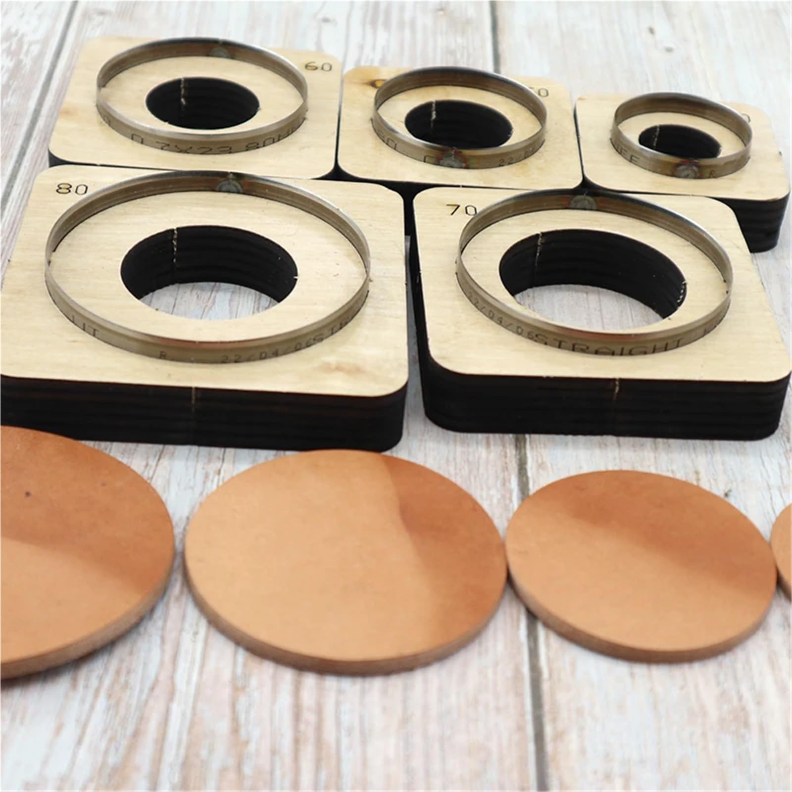 Troquel de corte Circular de hoja de acero japonés Premium for manualidades de PU, papel y silicona, molde cortador redondo duradero, 1 ud.(250mm)