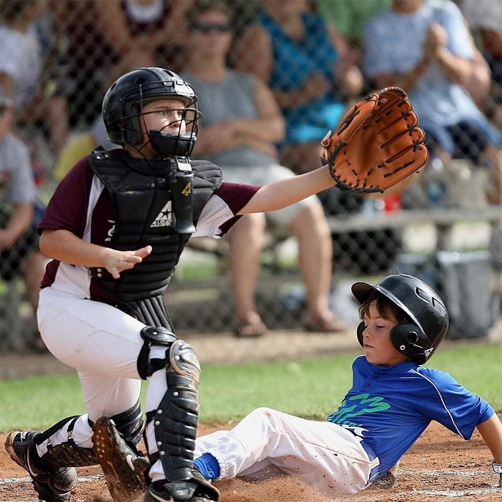 Gants de baseball - Gants de softball en cuir synthétique - Pour le sport et l'extérieur - Gauche - 11,5 pouces - Épaissir la sécurité - Absorption des chocs pour adolescents et adultes