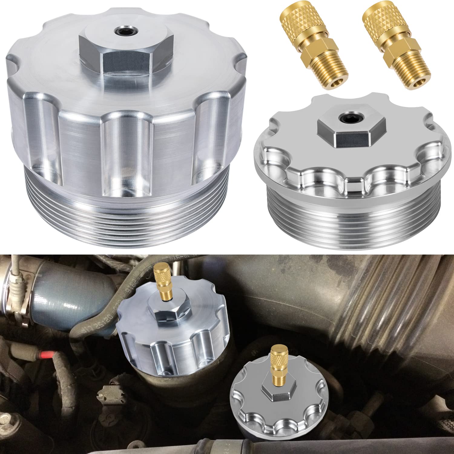 Buy Fuel Filter Cap & Oil Filter Cap Set With Fuel Pressure Port
