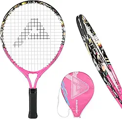 Raquete de tênis infantil para meninos e meninas de 2 a 12 anos - Raquete de tênis juvenil multicolorida e estilosa para iniciantes, inclui bolsa de ombro de nylon 420D