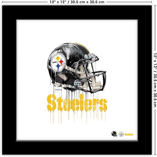 Miniatura 6 de Trends International Gallery Pops NFL Pittsburgh Steelers - Póster de pared con casco de goteo, 12.00 x 12.00 pulgadas, versión del marco negro
