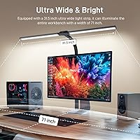 Vista 2 de LED Desk Lamp for Home Office, Eye-Caring Desk Light with Clamp, 24W Double Head Architect Task Lamp Stepless Dimming, Flexible Gooseneck Bright