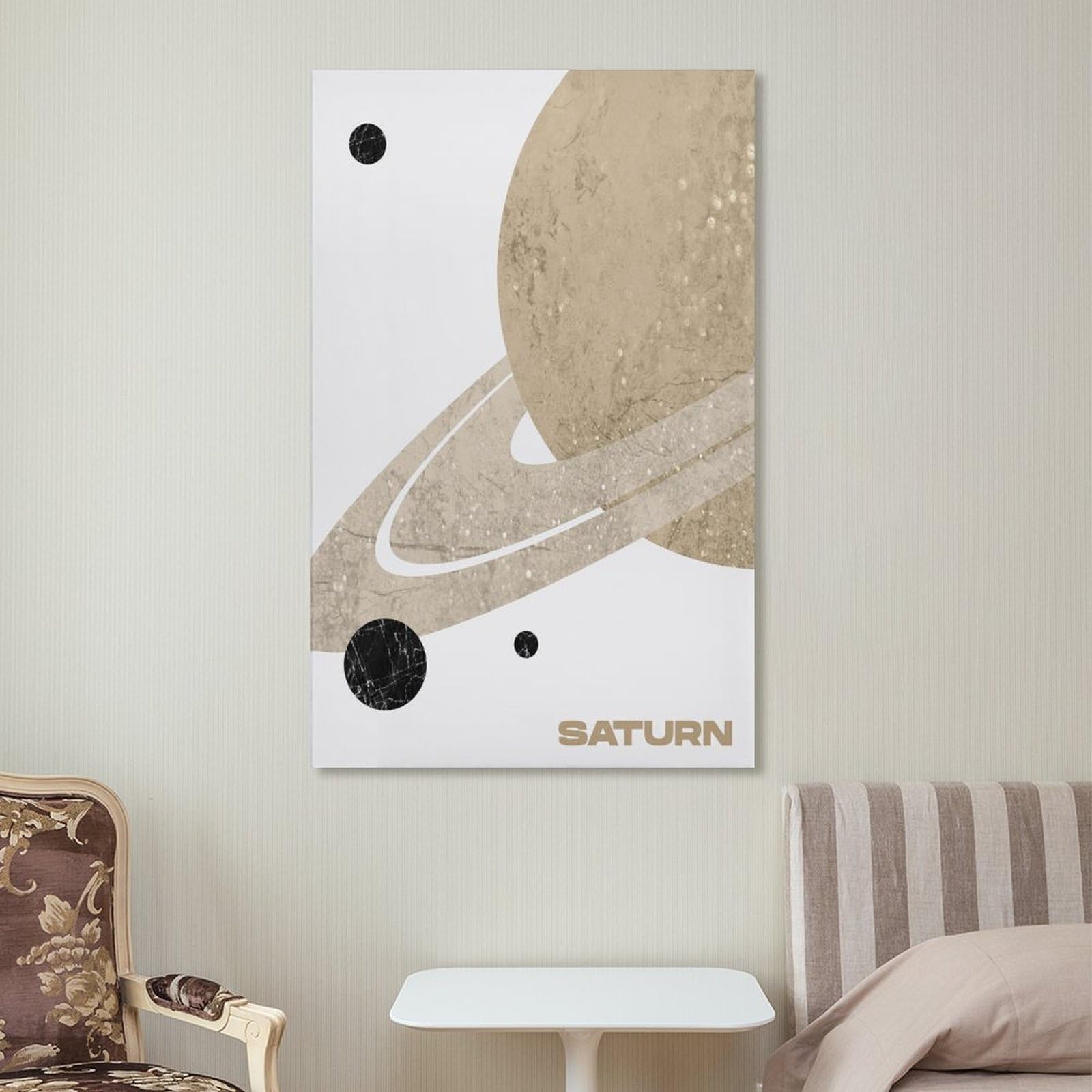 Poster di Saturno con texture in marmo, serie di poster con pianeti, decorazione da parete per gli amanti dello spazio, idee regalo astronomiche, tema spaziale