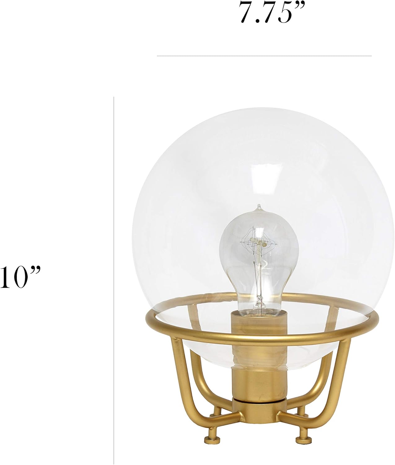 Buу 2 gеt 3 Simple Designs LT1062-MGD Glass Crystal Ball Table Lamp, Matte Gold