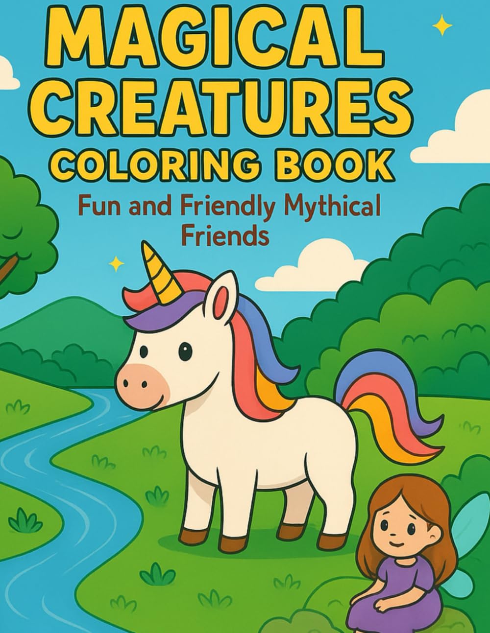Magical creatures coloring book!: Fun and Friendly Mythical Friends!