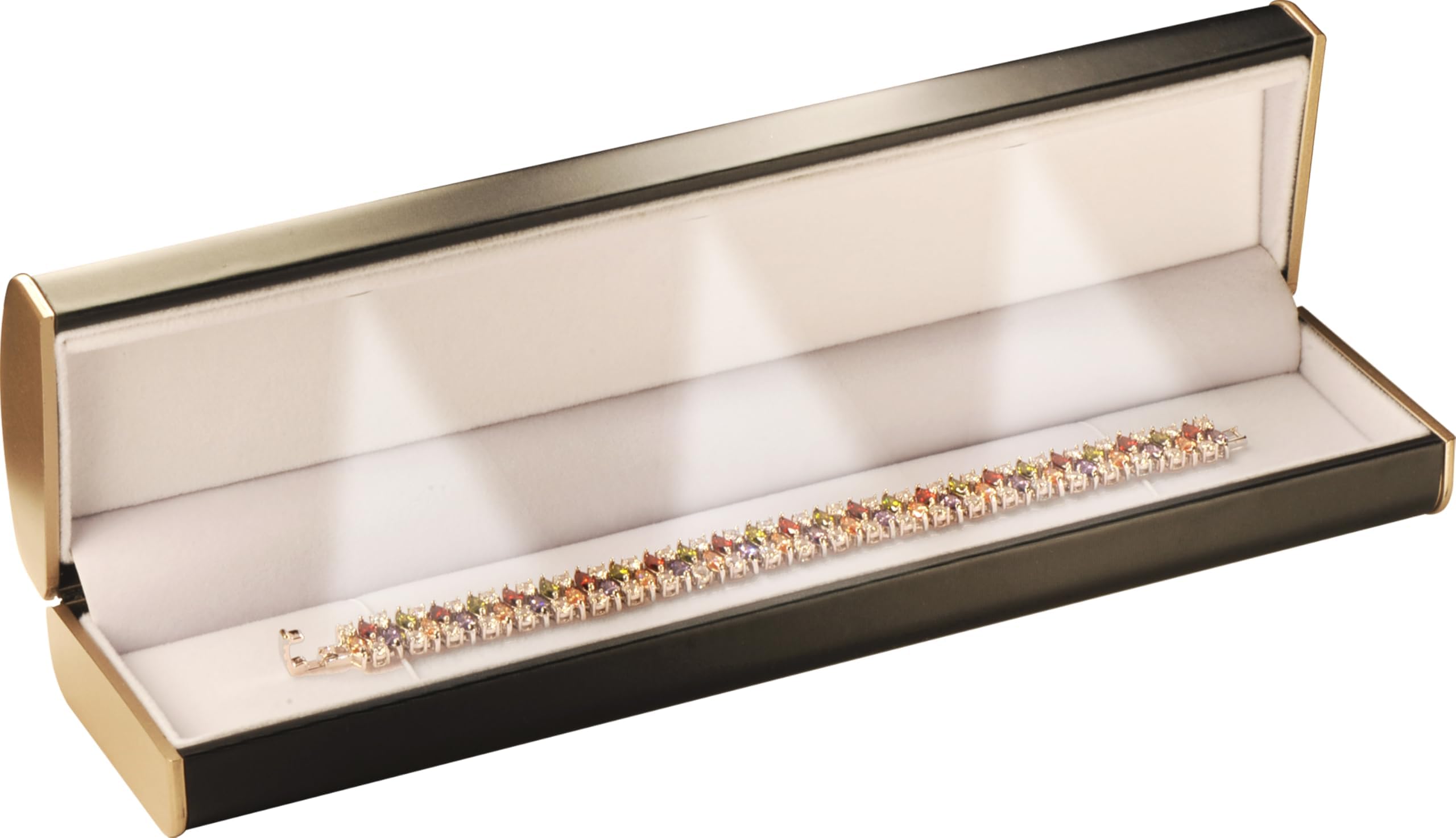 LED Black Bracelet Box for Birthday, Valentine' Day, Mother's Day, Father's Day, Christmas...Luxury LED Bracelet Necklace Jewelry Gift Box with Light for Women for Girls for Men