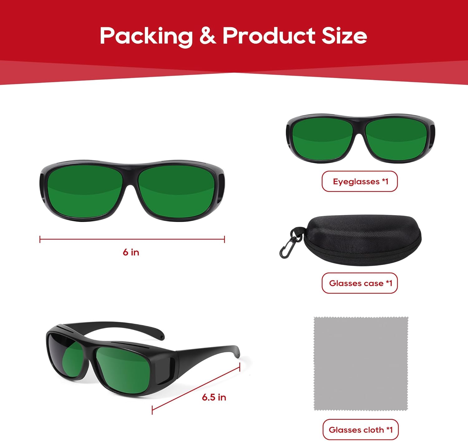 Morfone Red Light Therapy Glasses - Eye Protection for Red Light Therapy (600nm-940nm) - Red Light Therapy Goggles for Home & Spa Use - Image 7