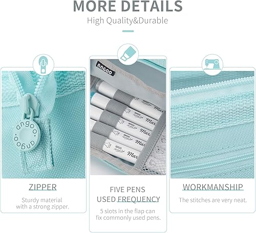 Miniatura 4 de HVOMO Pencil Case Large Capacity Pencil Pouch Handheld Pen Bag Cosmetic Gift for Office School Teen Girl Boy Men Women Adult (Blue)