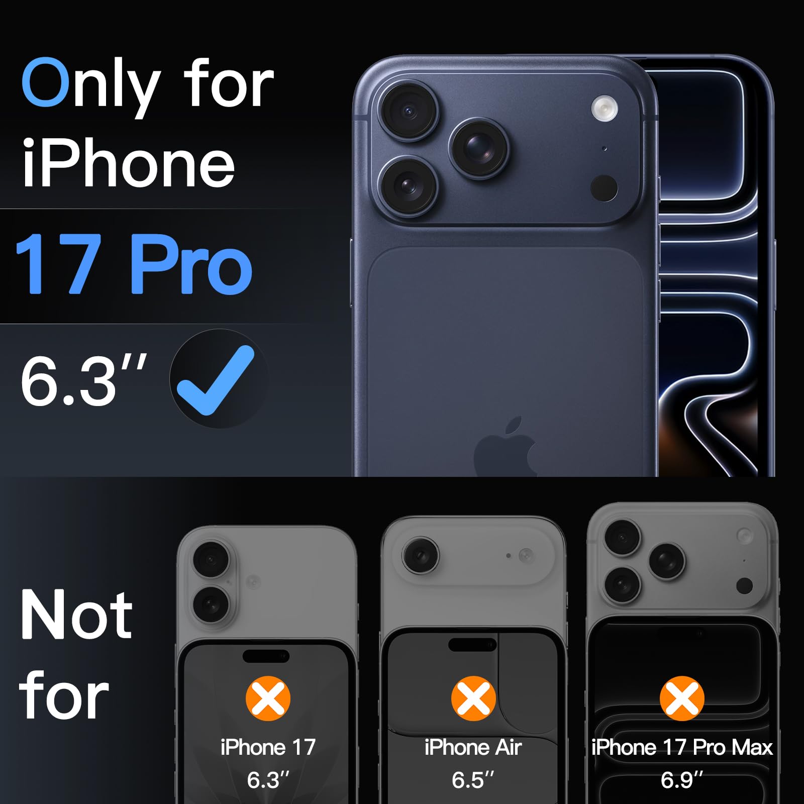 JETech Pellicola Protettiva per iPhone 17 Pro 6,3 Pollici con Protezione Obiettivo Fotocamera, Strumento Installazione Facile, 9H Durezza Vetro Temperato Film, HD Chiaro, Pacco da 2 Ciascuno