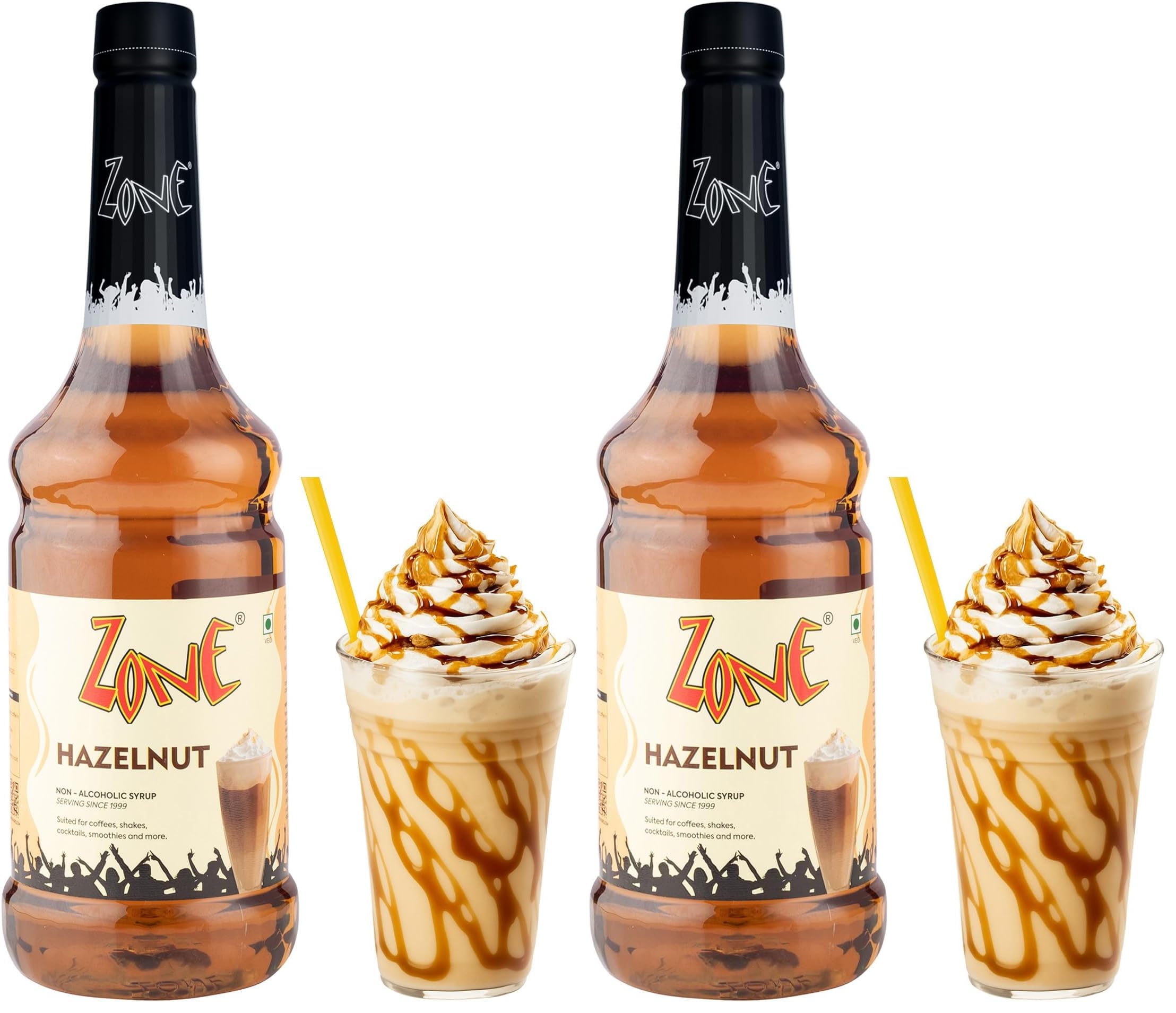 Zone Hazelnut Flavoured Syrups 1000ml – Premium Café-Style Syrups for Mocktails, Cocktails, Milkshakes, Coffees, Iced Teas, Sodas & Desserts | Perfect for Home Use, Small Cafés, Bars & Gifting (Hazelnut)-image-34