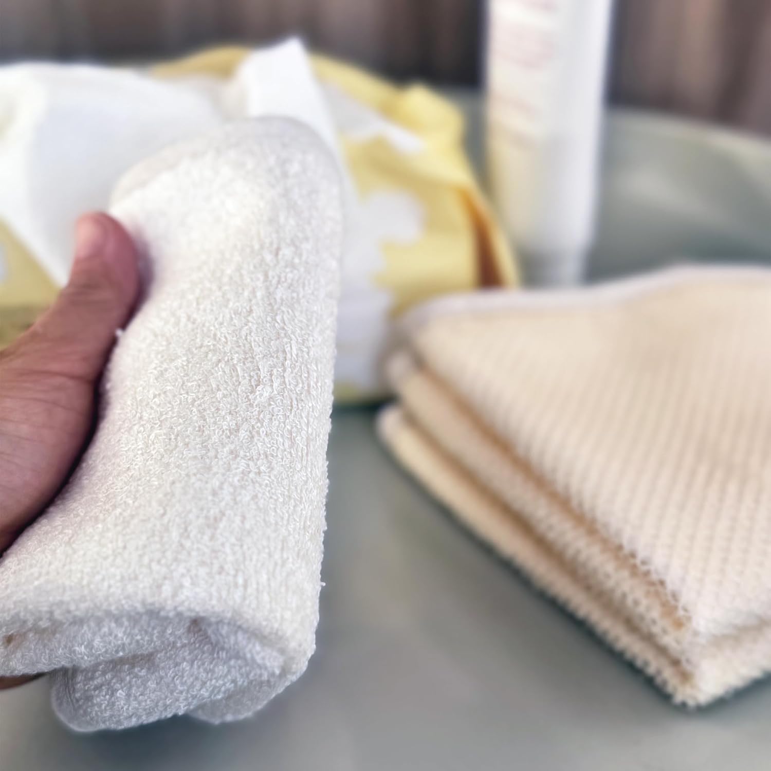 6 Pack Exfoliating Face Body Wash Cloths Towel Two Side Soft Weave Bath Cloth Exfoliating Scrubbing Massage Bath Towel for Women and Man