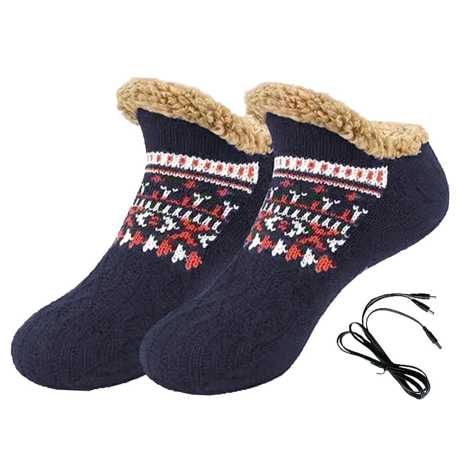 USB Heated Socks Men Women Heated Foot Warmer Socks Thick Fleece Floor Sock Thermal Slipper Sock Feet Heater