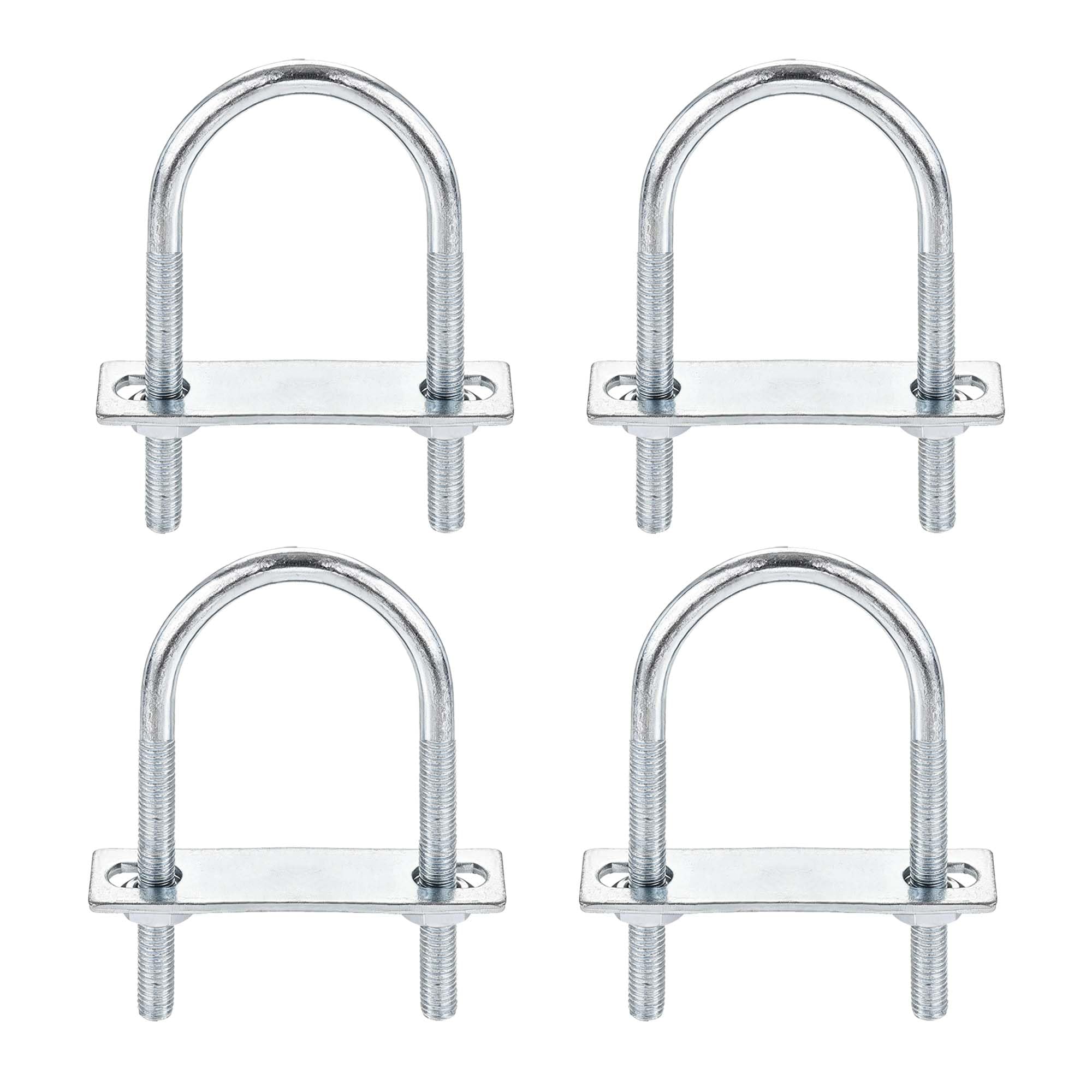 duoyif Runde U-Bolzen M8 Innenbreite 45mm Länge 100mm U-Bügelschrauben U-Bügelbolzen mit Muttern und Scheiben für Rohre Holz Auto Bau Industrie Schiffe 4 Satz(M8-45x100mm)