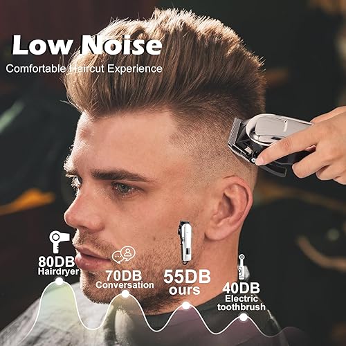 Miniatura 5 de Paquete de 2 cortapelos profesionales para hombres, cortapelos inalámbricos para cortar el cabello, recortadora de pelo de barba recargable,