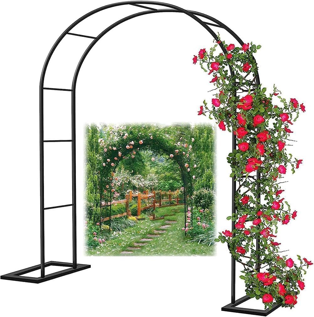 Large Garden Arch, Extra Wide 300/350Cm Garden Arbor Archway, Rose Arch for Roses Climbing Plants Support Black Green White,Black,W1.8M*H2.2M,White,W1.8M*H2.2M