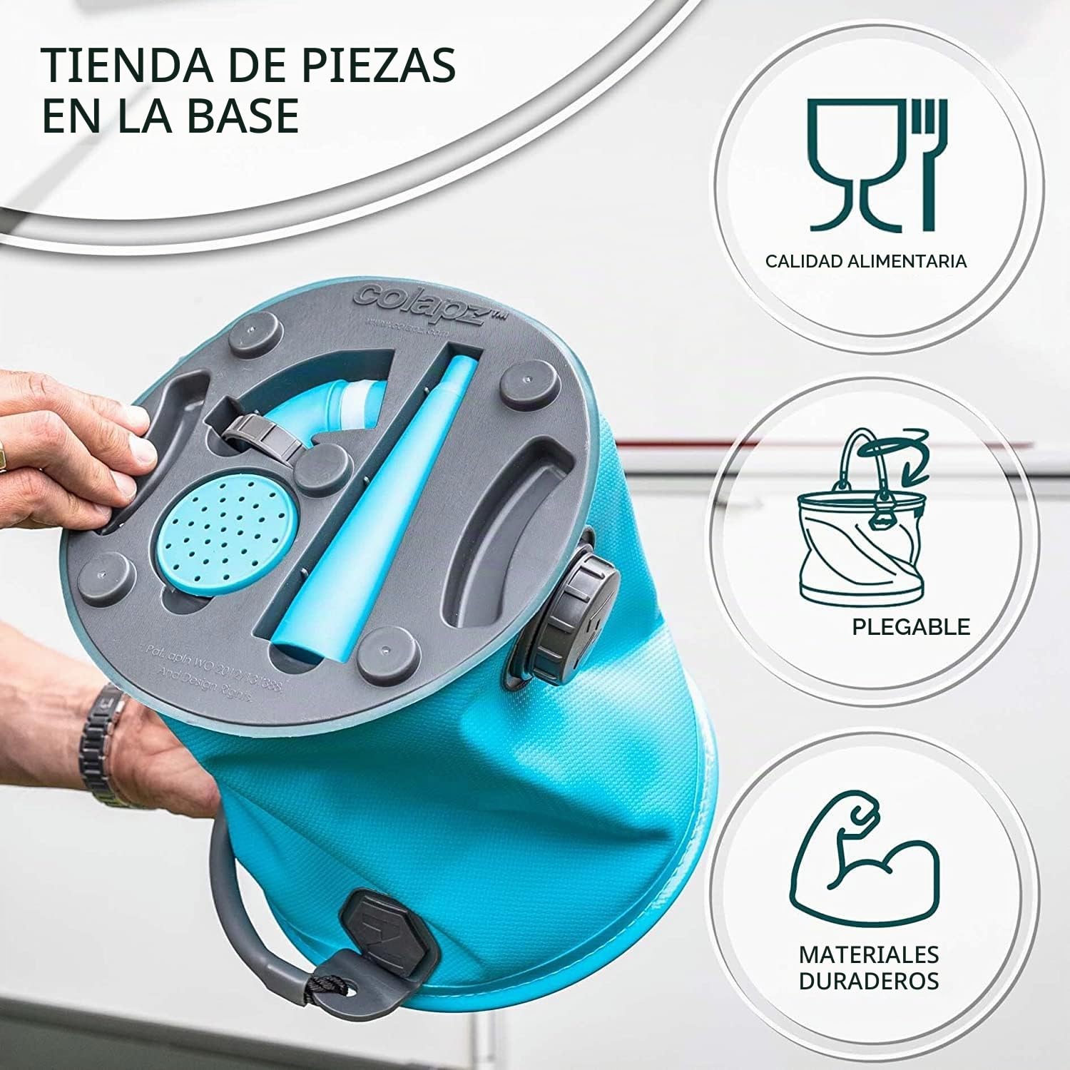 Colapz Regadera Plegable 7L y Cubo 9L para Camping y Jardín | Riega tus plantas o llena depósitos fácilmente con una solución compacta y práctica