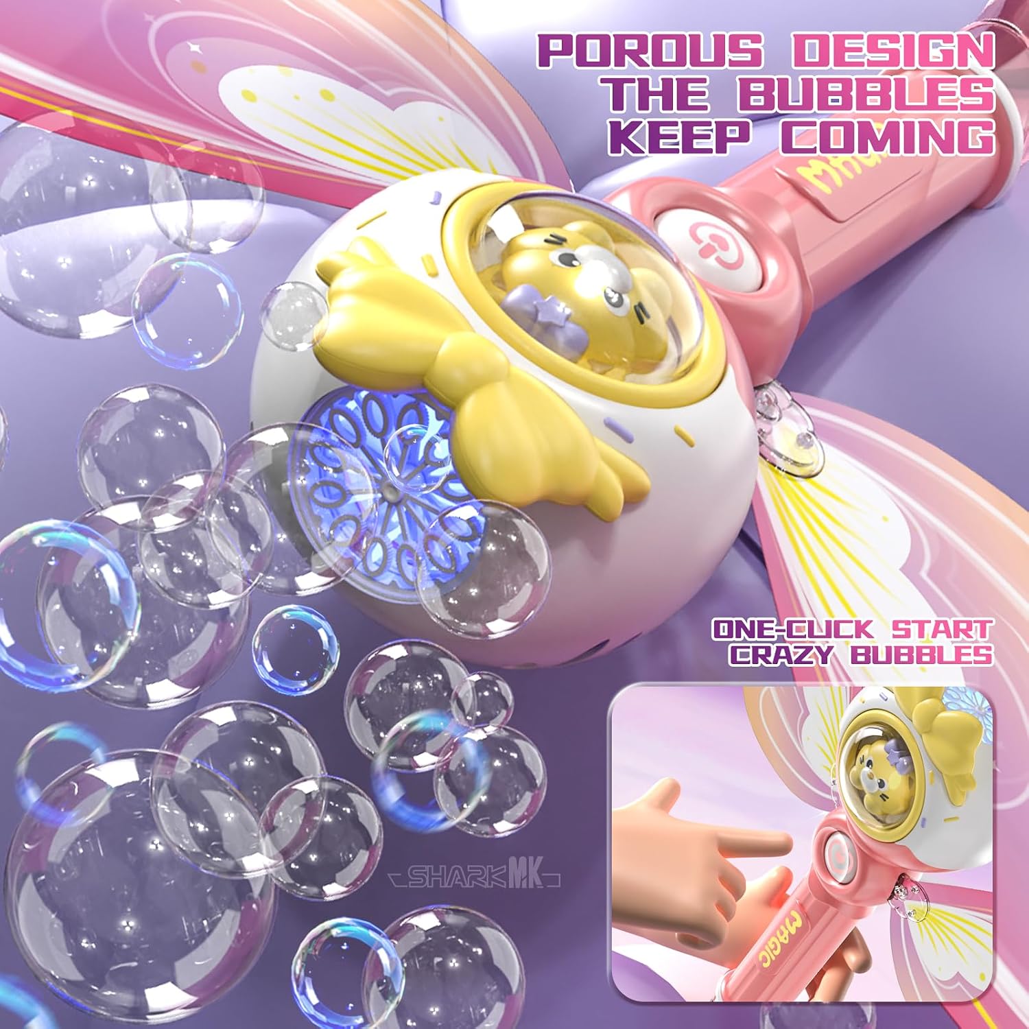 Automatic Bubble Machine with Led Light, Bubble Wand Gifts for Kids Toddler image 4