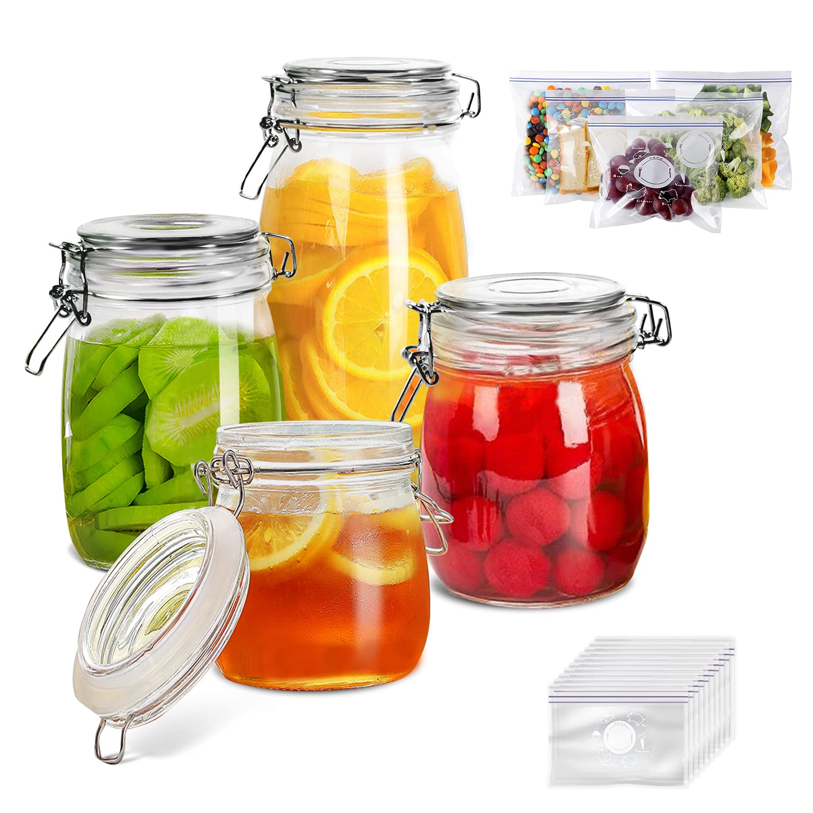 Buy Masthome Glass Storage Jars with Lids Airtight, Totally 24Pcs Set 1