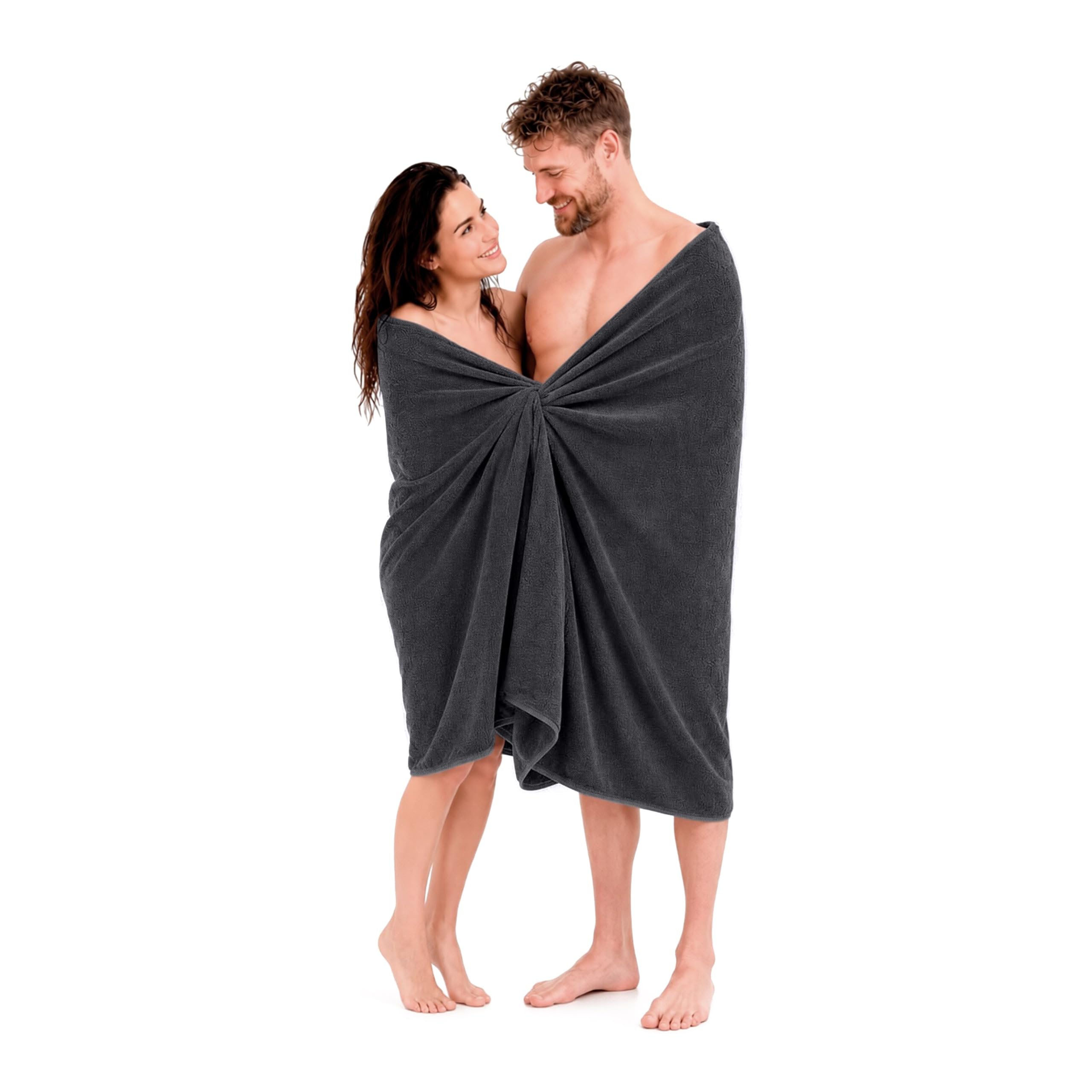 altego Asciugamano da bagno Grande 100x200 cm - Telo doccia in 100% cotone premium - Asciugamano Grande doccia 100x200 - Telo spugna morbido assorbente - Telo sauna spa mare (Nero)