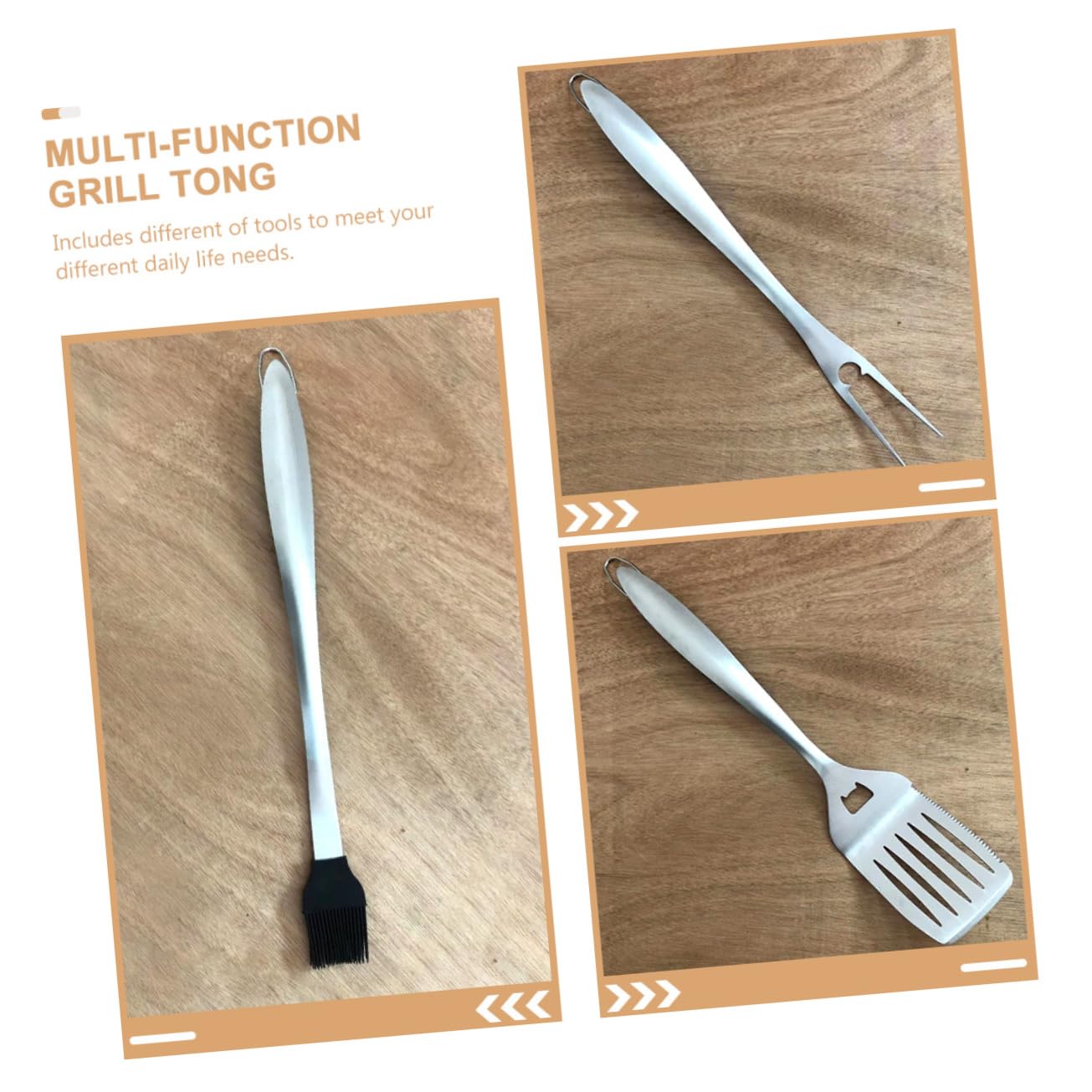 GALPADA 1 set Professionale Utensili per Barbecue Inossidabile Kit Completo con Pinze Spatola e per Accessori per Grigliate e All