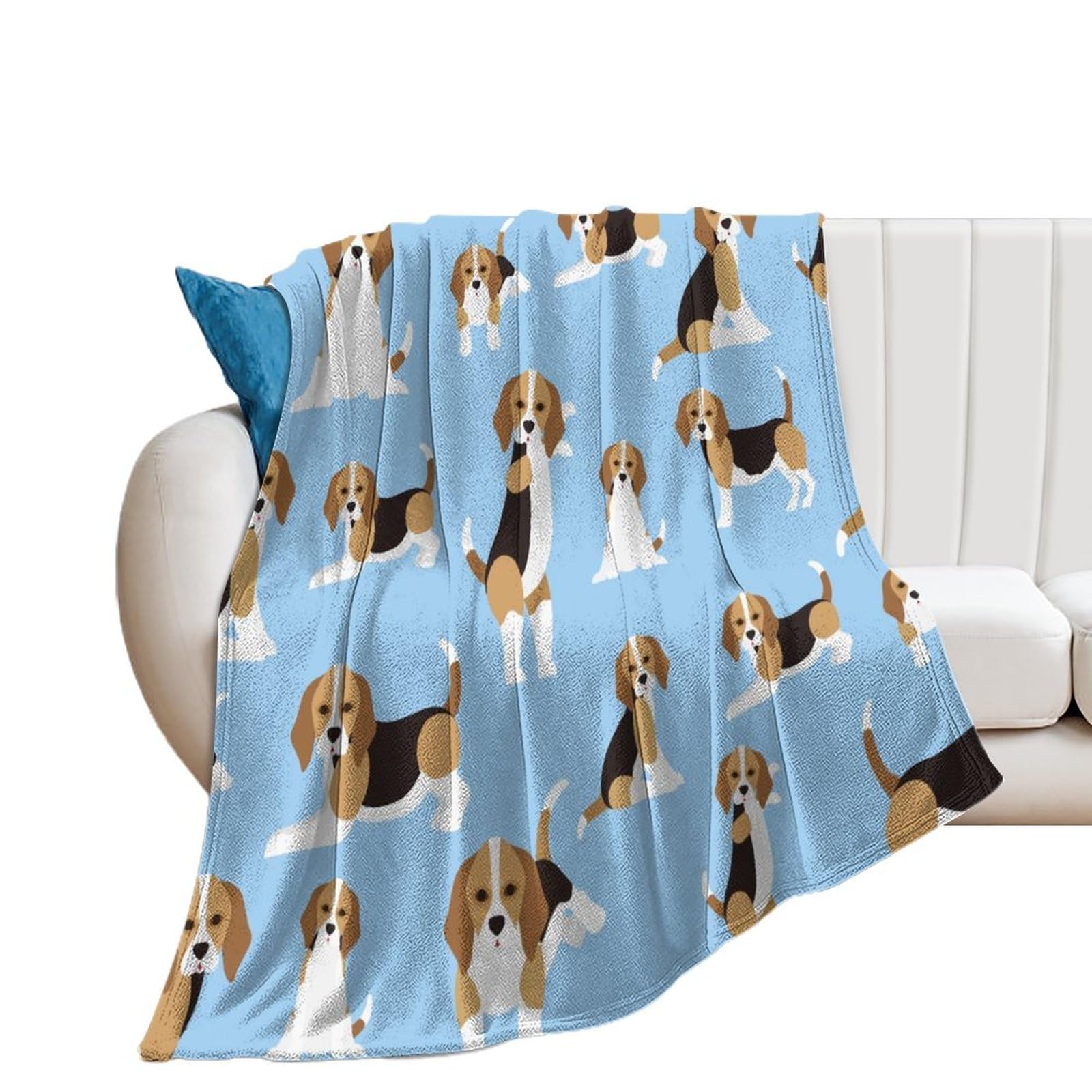 NIBABA Cute Childish Adorable Beagle Dog Blanket Fuzzy Throws, Soft Blankets for Men, Women, Boys, Girls, Cozy Plush Comfy Microfiber Throw Blanket for Couch Sofa Bed Chair 100x125cm (40x50in)