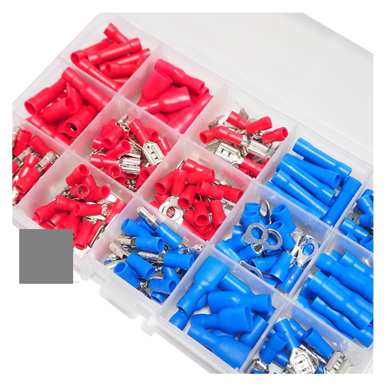 Set di 200 terminali a crimpare assortiti, kit di connettori per cavi con anello a pala maschio/femmina.