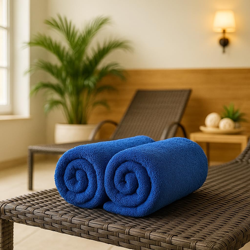 Betz Premium Juego de 2 Piezas de Toallas de Sauna 100% algodón XXL Toalla de baño 70x200 cm - Azul