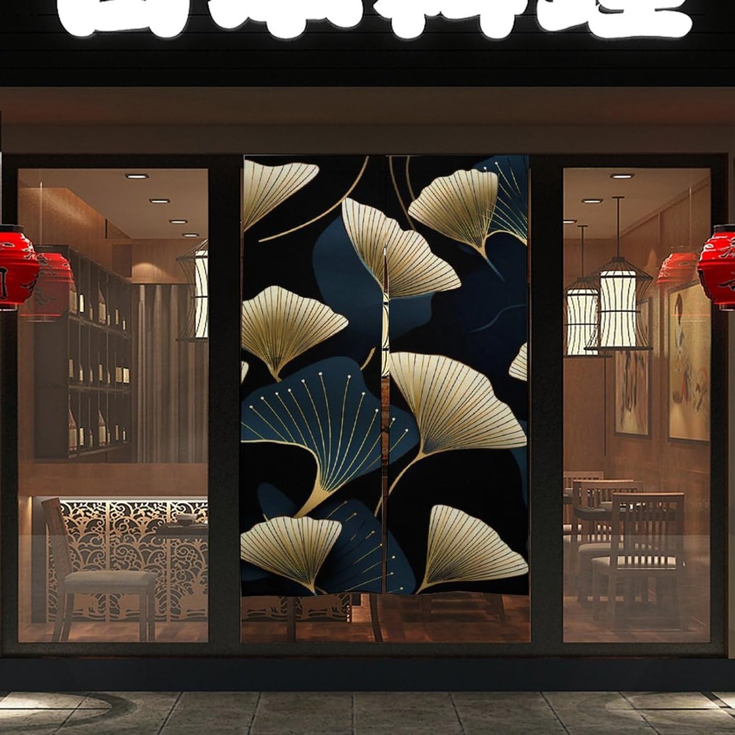 Ginkgo Leaves Door Curtain Blackout Door Cover Curtains Door Screen for Home Accessories