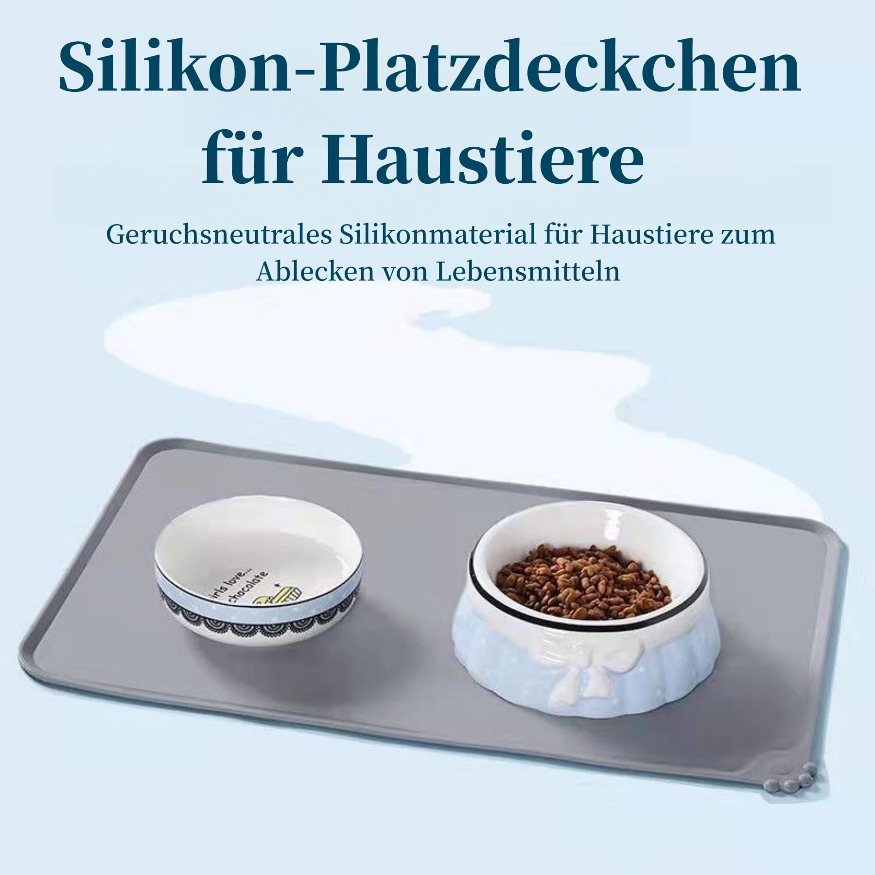 YXL Silikon-Futtermatte Für Haustiere – 48x30 Cm, Rutschfest & Wasserdicht, Leicht Zu Reinigen, Für Hunde & Katzen