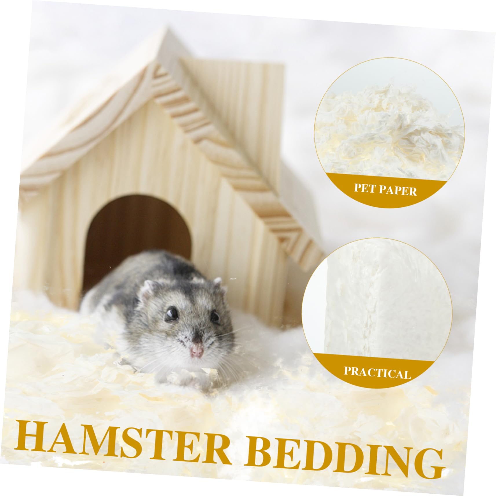 Milisten Hamsterstreu Papier 1 Packung Weiß, Weich und Warm für Kleintier