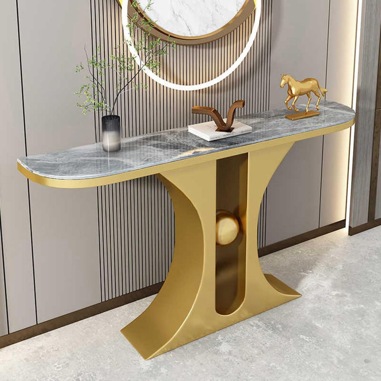 LaYiQimn Modern Console Table,Modern Entryway Console Table with Storage – Narrow Accent Sofa Table for Living Room, Hallway & Small Spaces