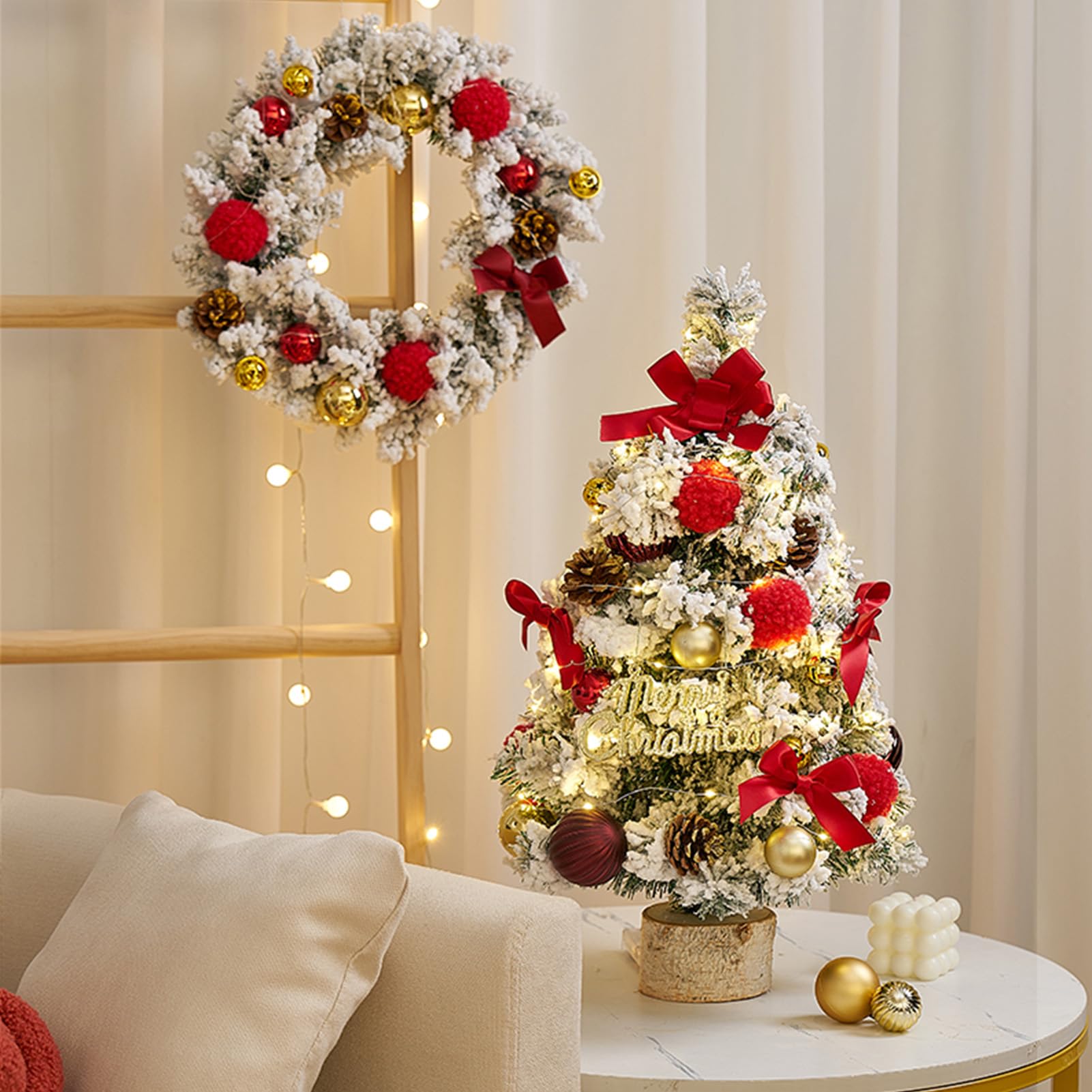 10 Mini Ghirlande Di Natale Per Finestre E Albero – Decorazioni A Forma Di Candela Con Pigne, Ideali Per Tavolo E Addobbi Fai Da Te (6,5 Cm, Tessuto E Plastica) - 2